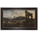 OIL PAINTING OF THE ROMAN FORUM ATTRIBUTED TO PIETER VAN LAER