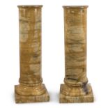 PAIR OF COLUMNS IN YELLOW SIENA MARBLE 20TH CENTURY