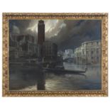 OIL PAINTING OF VENICE BY CESARE FERRI