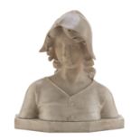 WHITE MARBLE BUST OF A GIRL EARLY 20TH CENTURY