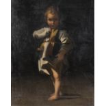 ITALIAN OIL PAINTING OF A BOY AFTER BARTOLOMEO SCHEDONI 19TH CENTURY