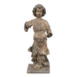 WOOD SCULPTURE OF AN ANGEL 17TH CENTURY VENETO