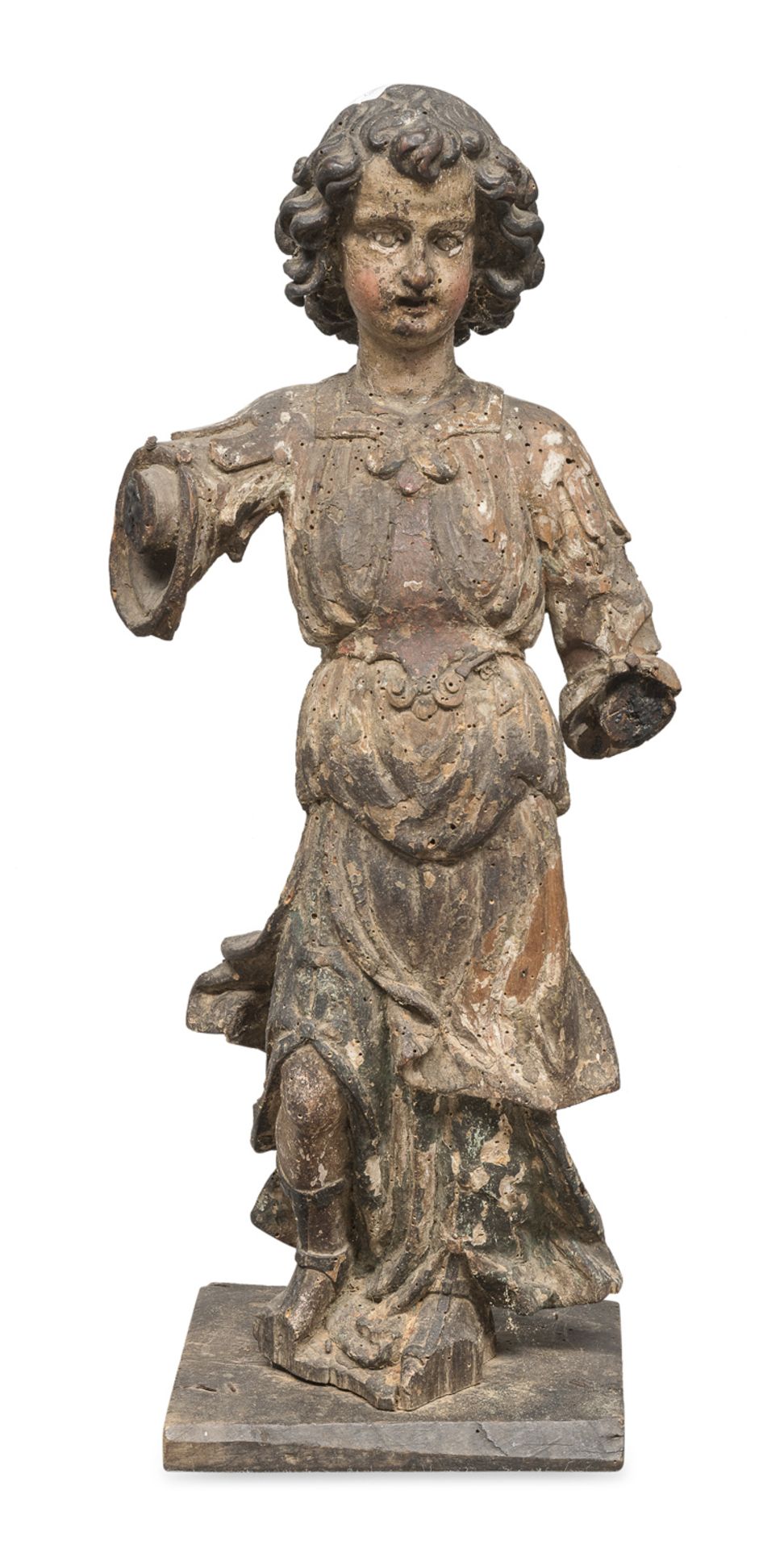 WOOD SCULPTURE OF AN ANGEL 17TH CENTURY VENETO