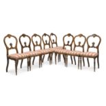 EIGHT CHAIRS IN CHERRY CENTRAL ITALY 19TH CENTURY