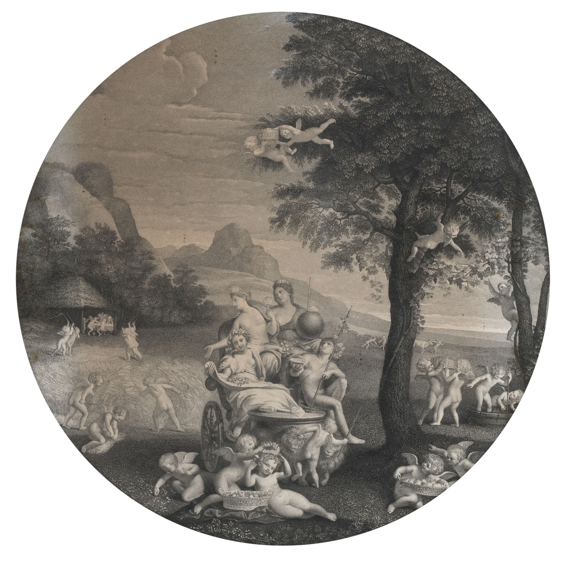 ENGRAVING OF SPRING ALLEGORY AFTER MOMS 19TH CENTURY