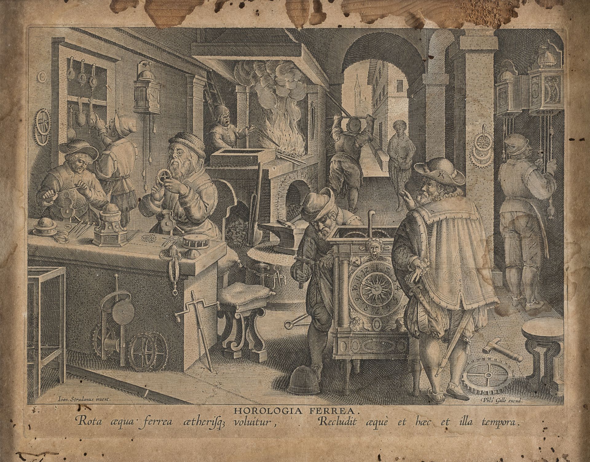 ENGRAVING OF A HOROLOGIST WORKSHOP BY PHILIPS GALLE