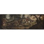 NEAPOLITAN OIL PAINTING OF A HUNTING SCENE 18TH CENTURY