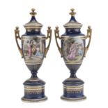 PAIR OF PORCELAIN POTICHES VIENNA EARLY 20TH CENTURY