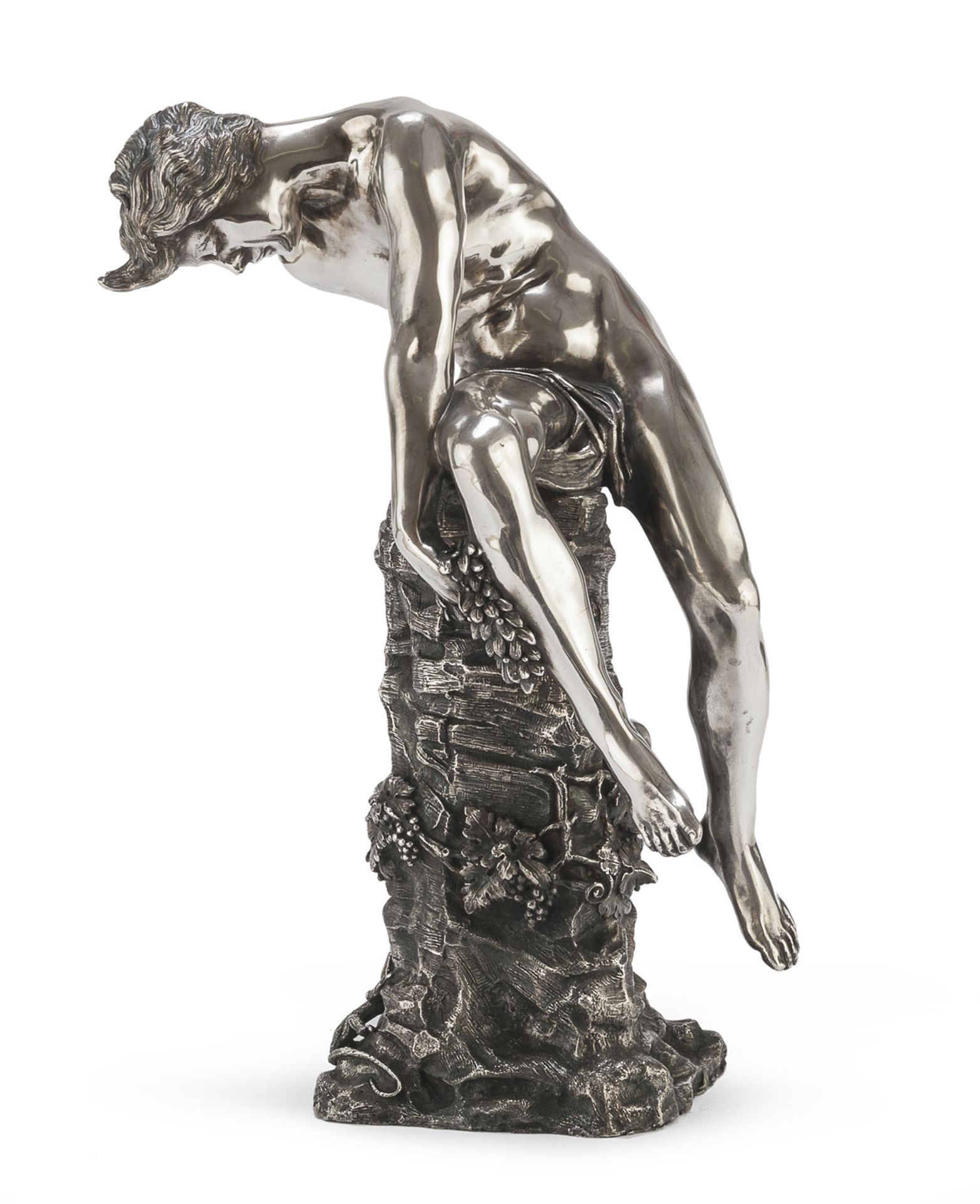 SILVER STATUE OF NARCISUS BY MARCELLO MORTET 1950 ca.