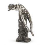 SILVER STATUE OF NARCISUS BY MARCELLO MORTET 1950 ca.