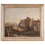 OIL PAINTING OF THE ROMAN TOWER OF PAUL III 19TH CENTURY