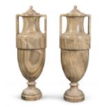 PAIR OF POTICHES IN VEINED ALABASTER 19TH CENTURY