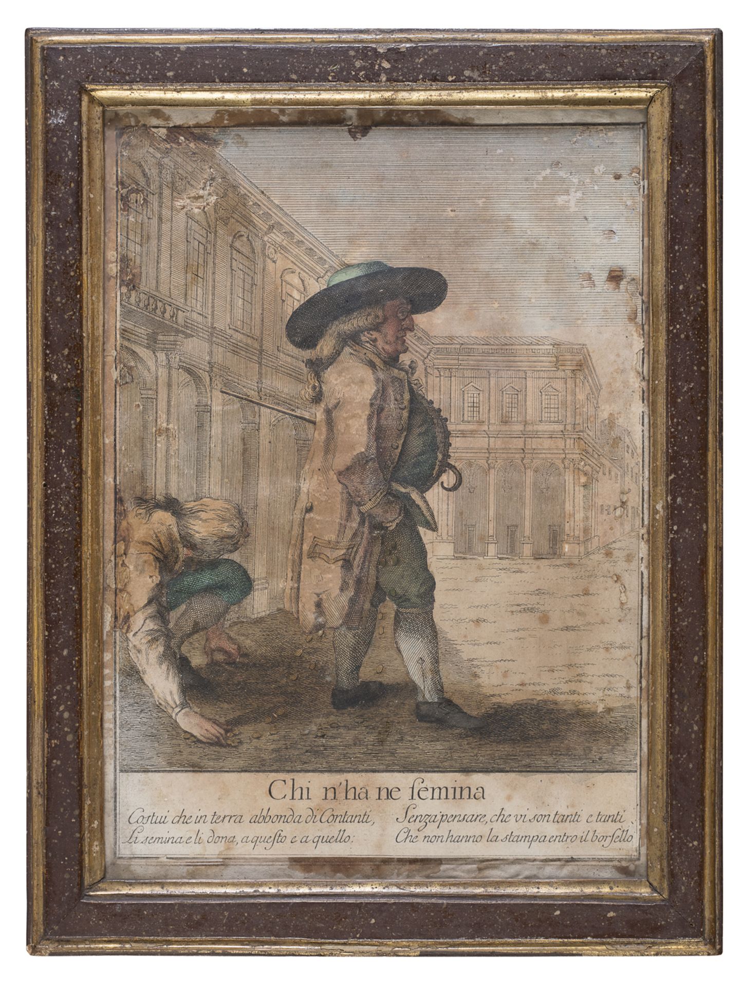 A PAIR OF ITALIAN ENGRAVINGS 18TH CENTURY - Image 2 of 2