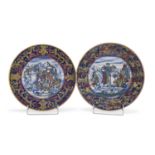 PAIR OF CERAMIC PLATES BY SANTARELLI GUALDO TADINO EARLY 20TH CENTURY