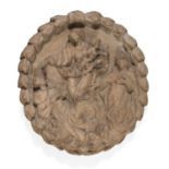 ROUND TERRACOTTA HIGH RELIEF OF THE MADONNA OF THE ROSARY 19TH CENTURY