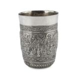 BIG SILVER BEAKER PROBABLY SYRIA LATE 19TH CENTURY