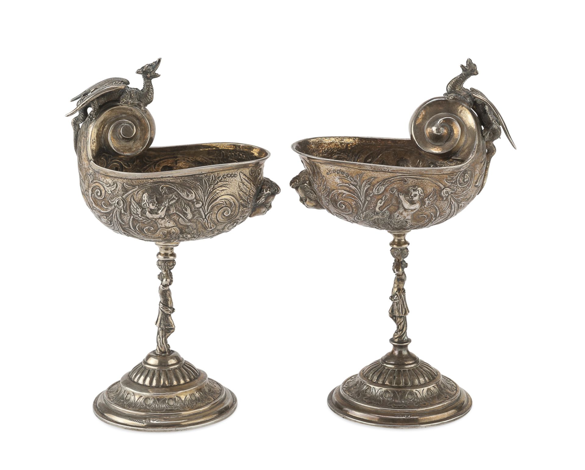 PAIR OF SILVER CUPS GERMANY 19th CENTURY