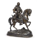 BRONZE SCULPTURE OF AN ARAB KNIGHT LATE 19TH CENTURY