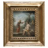 A PAIR OF FLEMISH OIL PAINTINGS ON COPPER OF BACCHANAL AND BATHSHEBA 18TH CENTURY