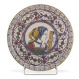 CERAMIC PLATE ALFREDO SANTARELLI GUALDO TADINO EARLY 20TH CENTURY