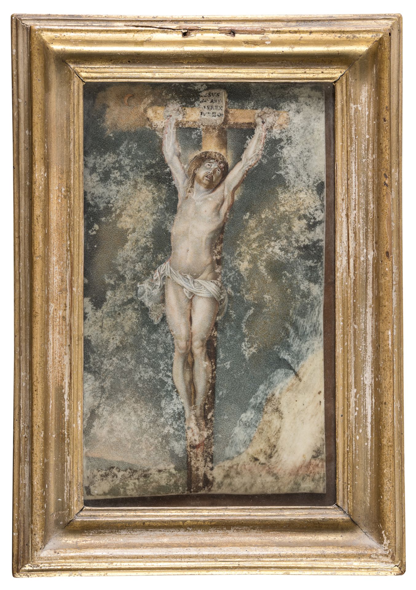 FLEMISH OIL PAINTING ON IVORY OF CHRIST 18TH CENTURY