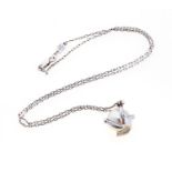WHITE GOLD NECKLACE WITH PEARL AND DIAMONDS