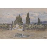 WATERCOLOR OF VILLA D'ESTE BY FILIPPO ANIVITTI