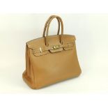 HERMES STYLE HANDBAG.