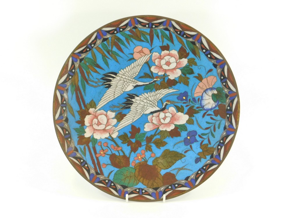 CLOISONNE DISH.