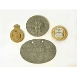 WWI MEDAL, IDENTITY DISC & BADGES.