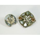 HARDSTONE BROOCHES.