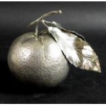 A contemporary Italian 925 silver sculpture by Mario Buccellati, modelled naturalistically as an