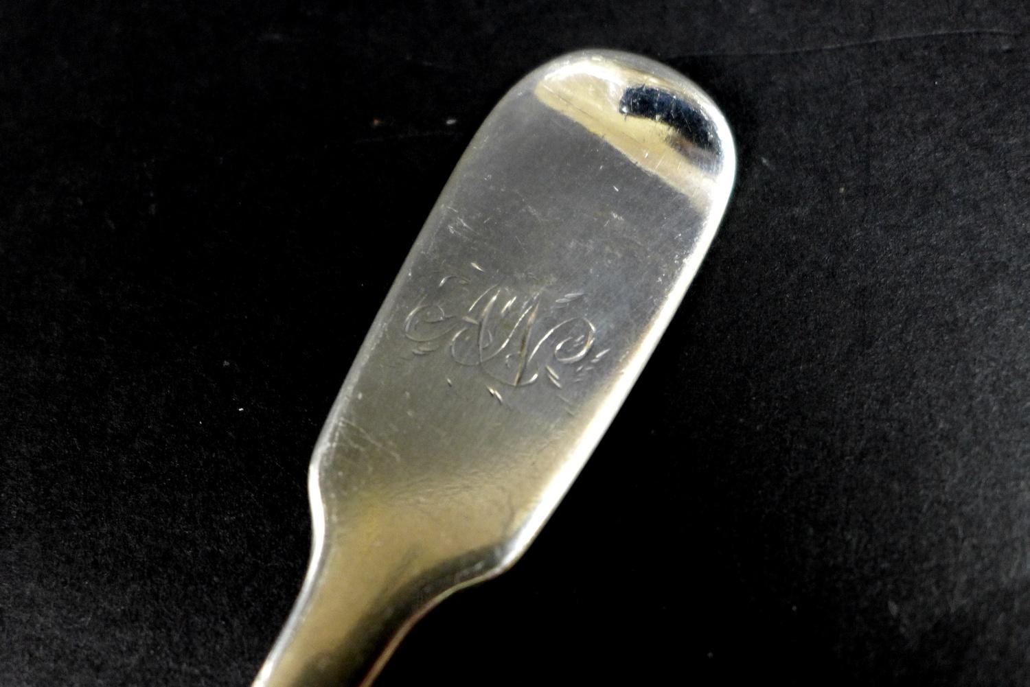 Four George IV silver table forks, all with 'A N' monograms, two by Patrick Leonard, Sheffield, - Image 3 of 4