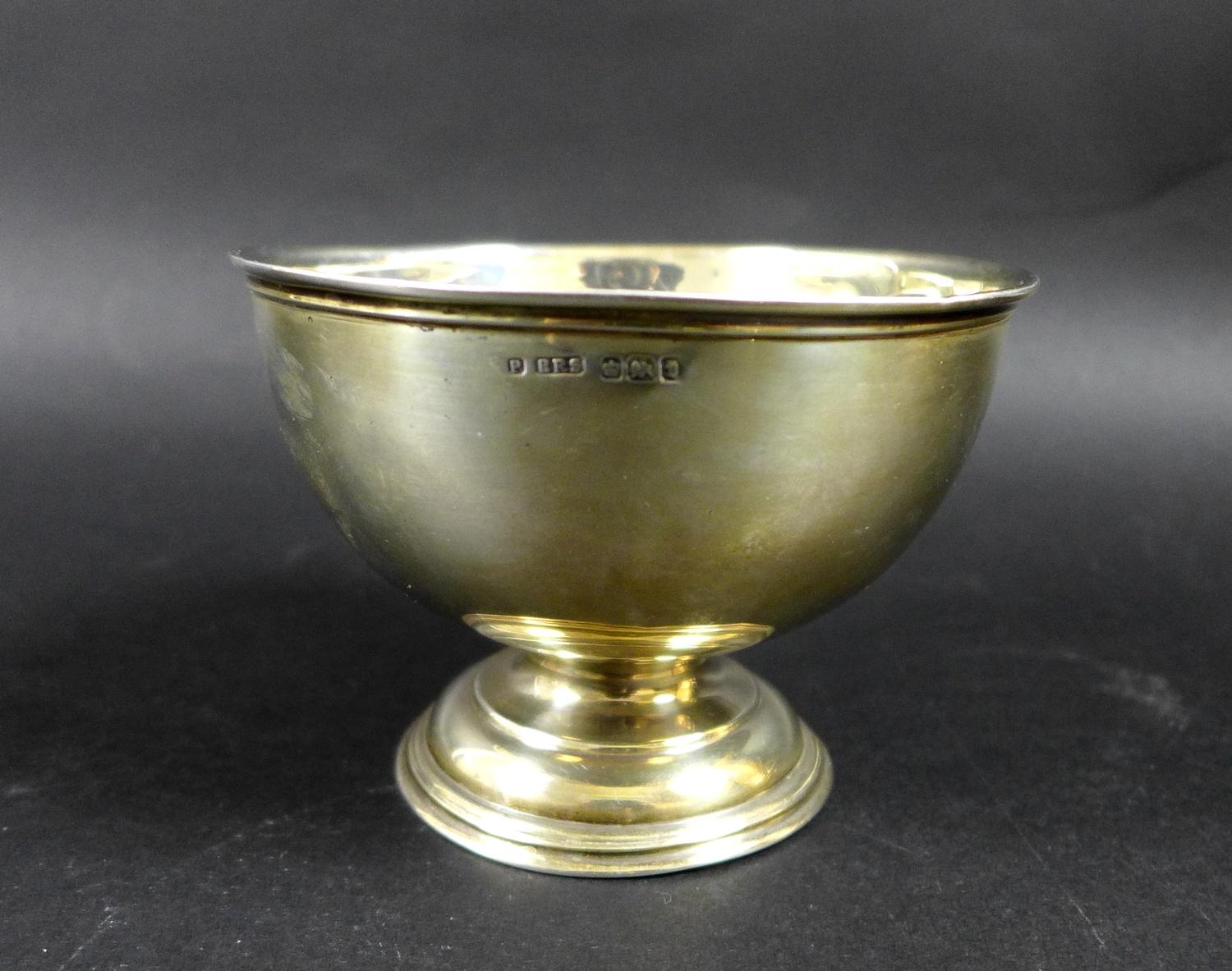 A group of silver, comprising a silver bowl raised upon a circular foot, 12 by 8.5cm high, Pinder - Image 2 of 7