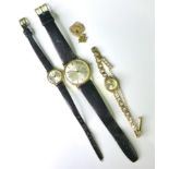 A group of three vintage wristwatches, comprising a Rotary 9ct gold ladies cocktail watch with 9ct