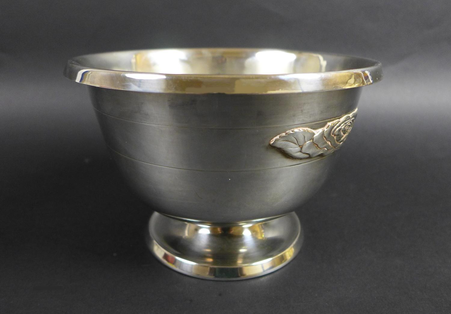 An Elizabeth II silver Asprey rose bowl, with applied relief rose decoration to one side, raised - Image 7 of 9