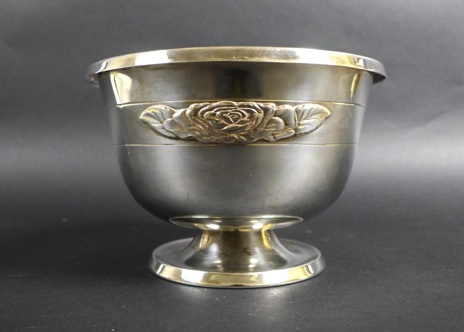 An Elizabeth II silver Asprey rose bowl, with applied relief rose decoration to one side, raised - Image 2 of 9