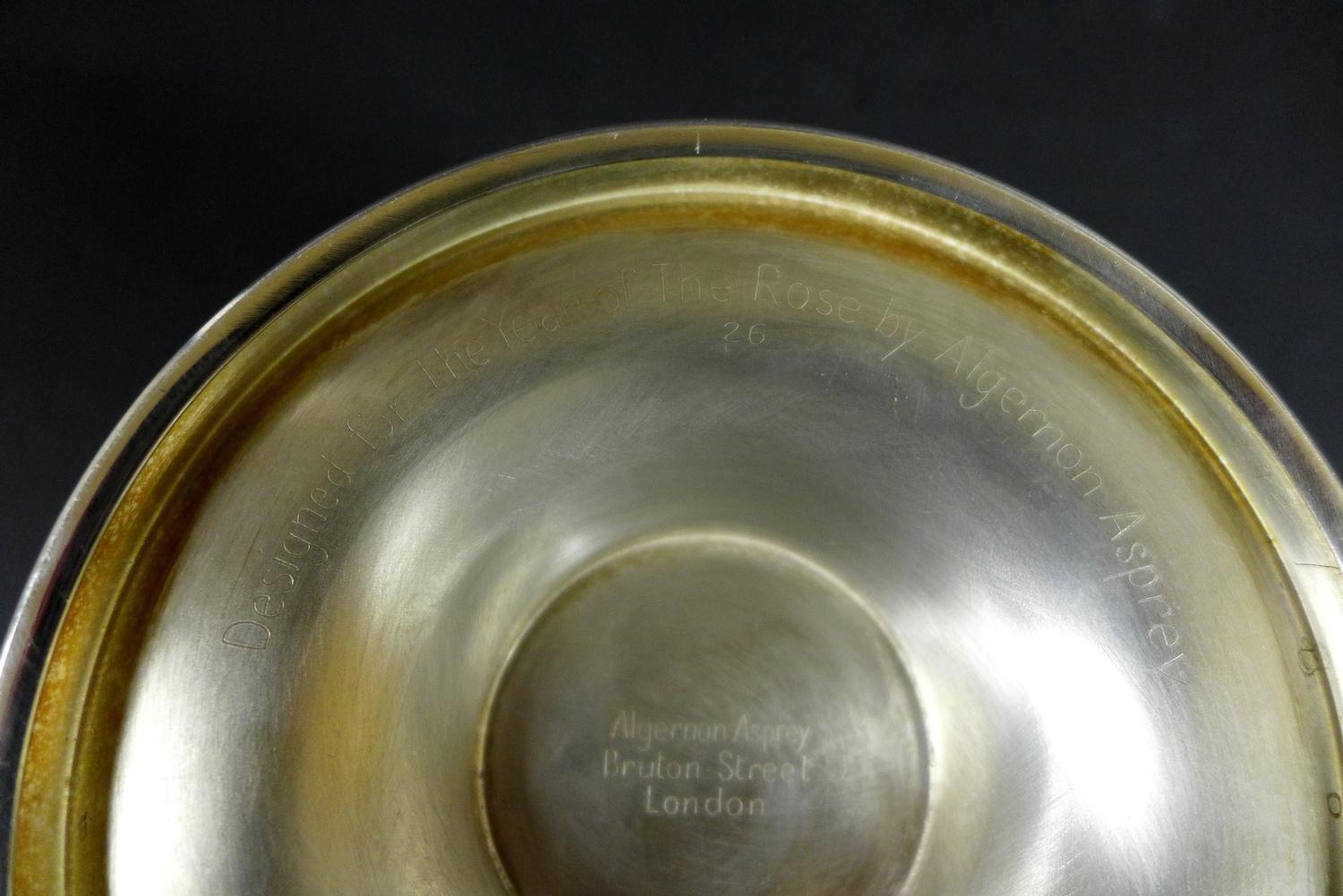 An Elizabeth II silver Asprey rose bowl, with applied relief rose decoration to one side, raised - Image 9 of 9