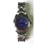 A Tag Heuer Professional 200m steel cased gentleman's wristwatch, blue circular dial with Arabic