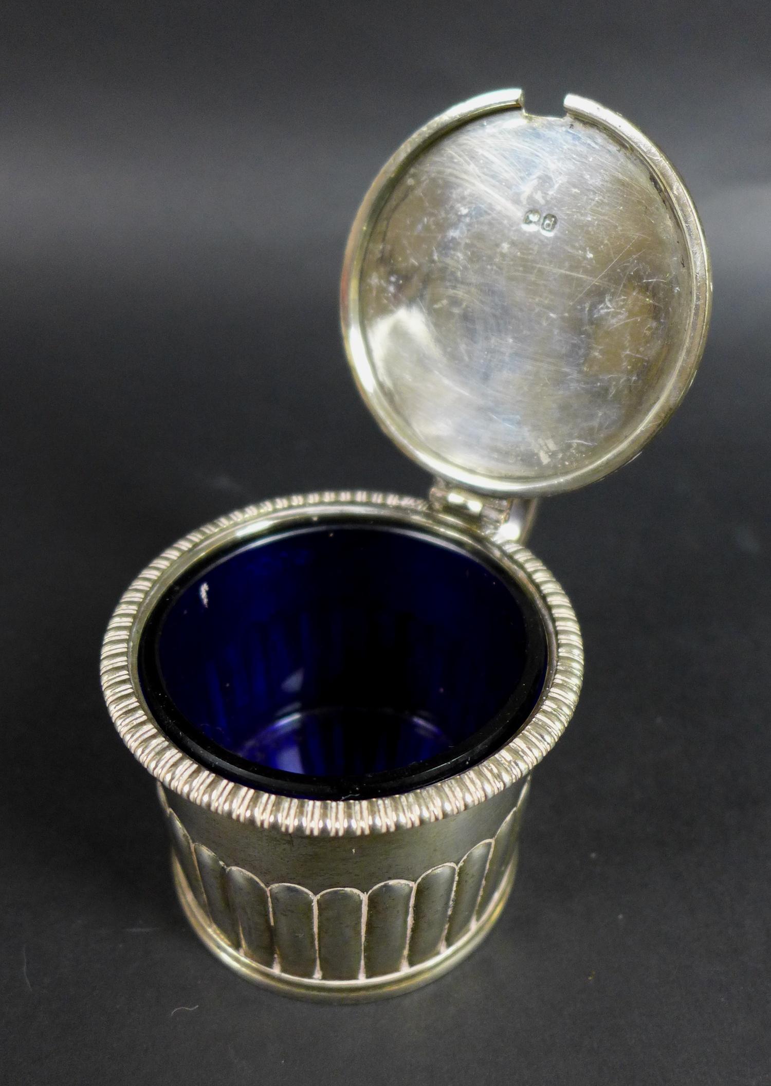 A group of silver items, comprising a George V inkwell a/f, 12.5cm diameter, 5.5cm high, Adie - Image 3 of 13