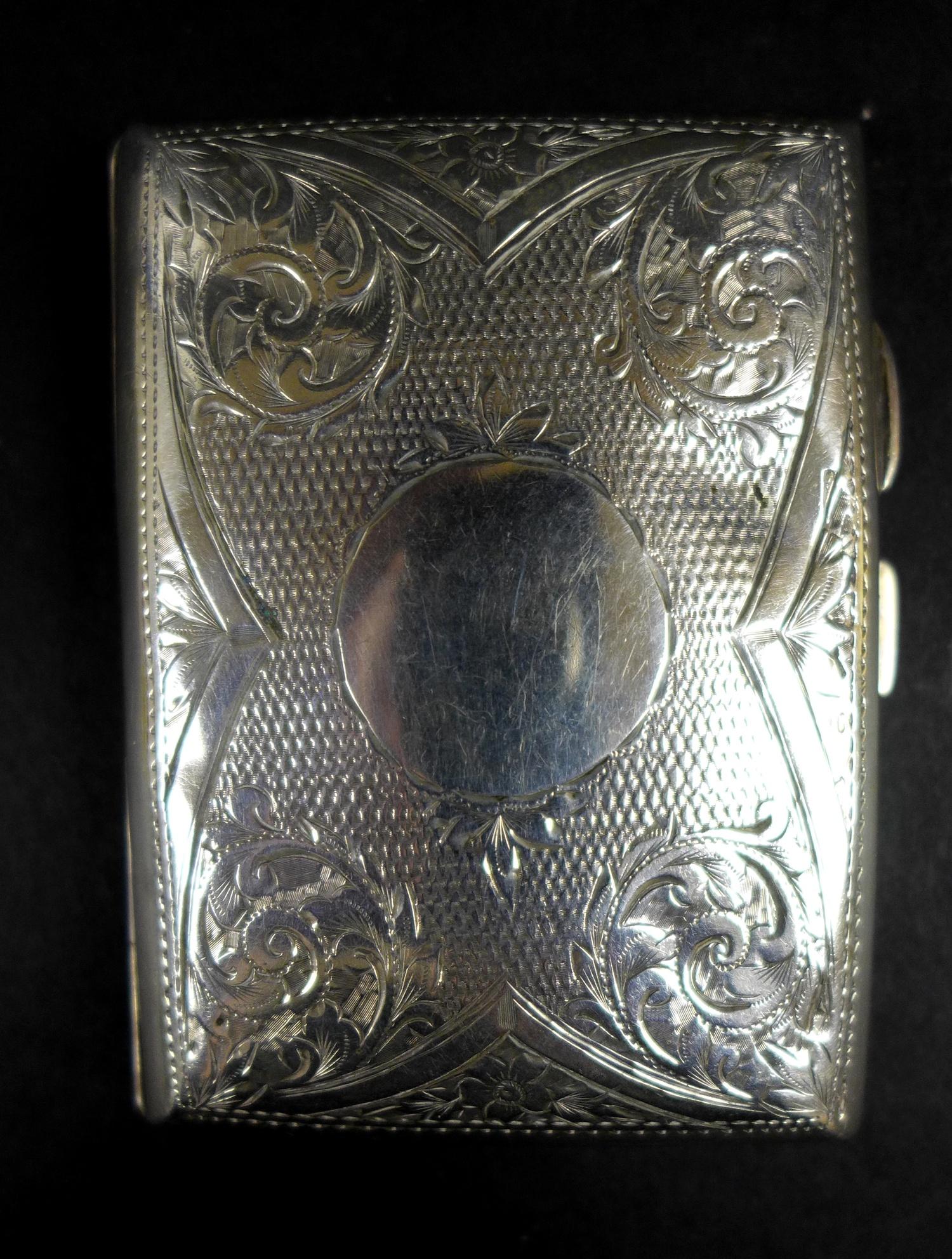 An Edwardian silver cigarette case, with parcel gilt interior, a blank cartouche, Birmingham 1905, - Image 6 of 10