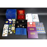 A collection of mostly GB coin and tokens, including completed sets of 'Great Britain-Sixpence', '