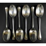 Six Victorian silver table spoons, John Round & Son Ltd, Sheffield 1897, largest 21cm long, 17.2toz.