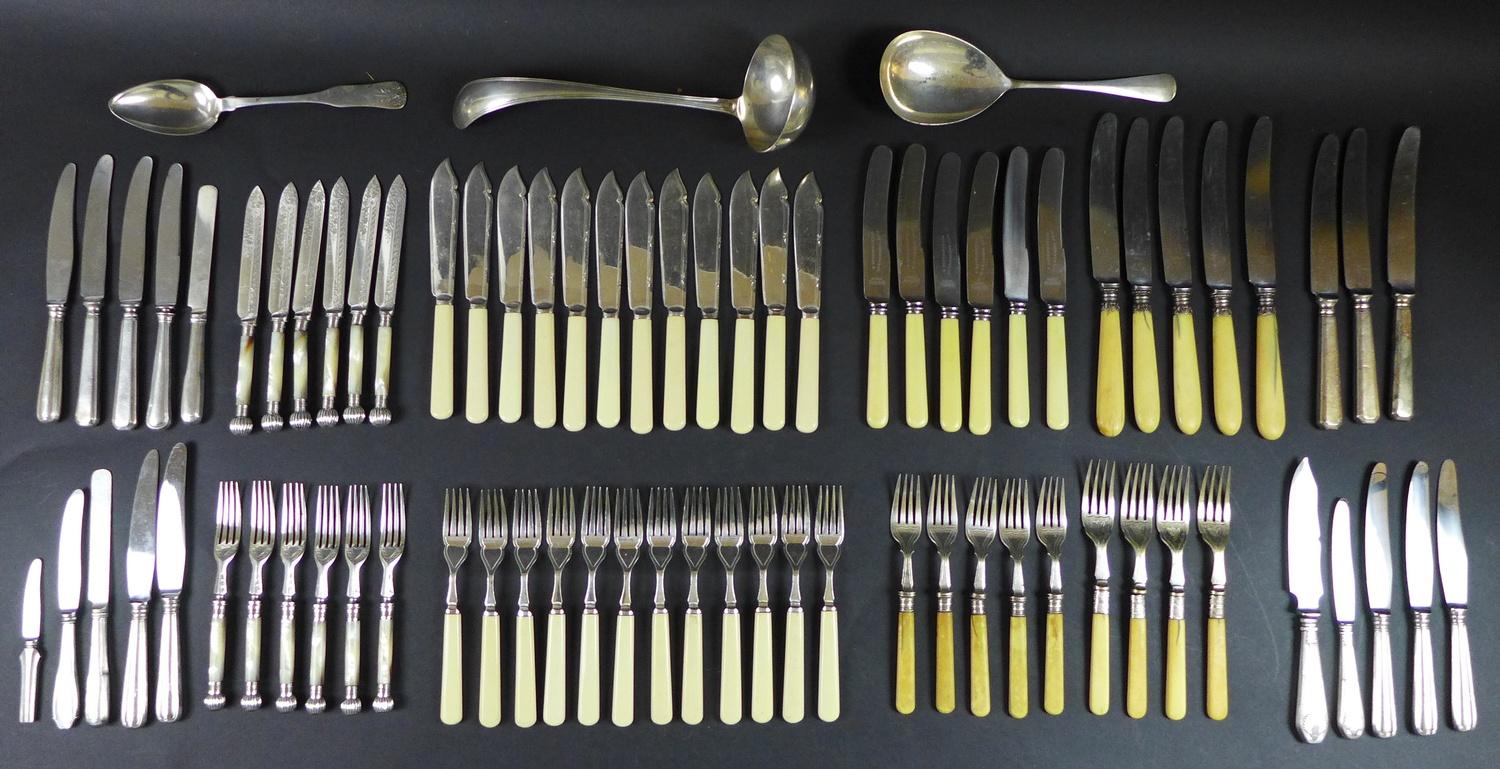 A large collection of various Danish silver plated flatware, one hundred and five pieces,