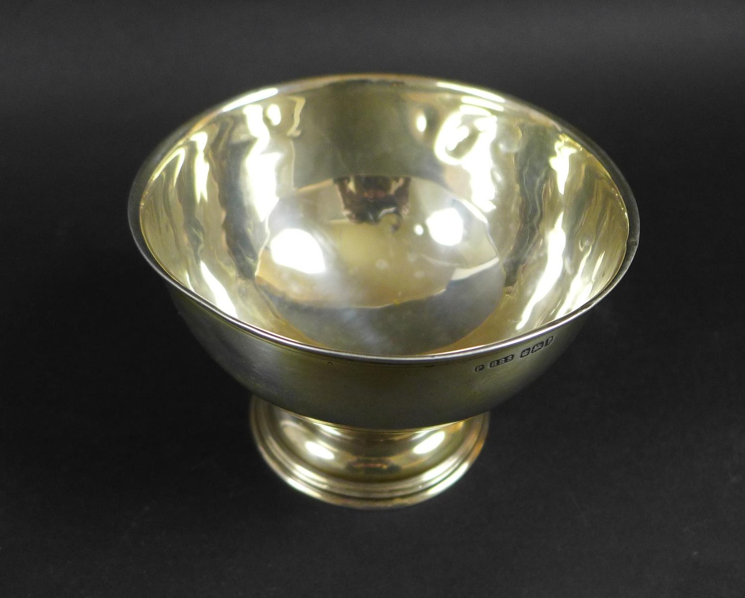 A group of silver, comprising a silver bowl raised upon a circular foot, 12 by 8.5cm high, Pinder - Image 3 of 7