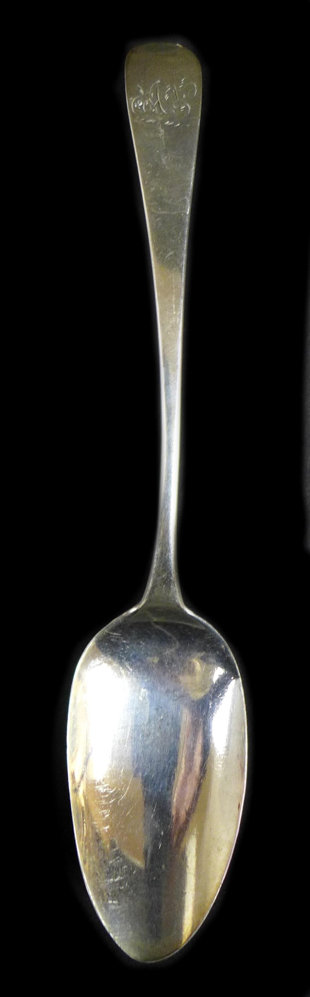 A group of four Georgian silver tablespoons, three with engraved 'AN' monogram to handles, - Image 4 of 8