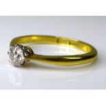 An 18ct gold and diamond solitaire ring, the brilliant cut diamond of 4.3mm diameter and