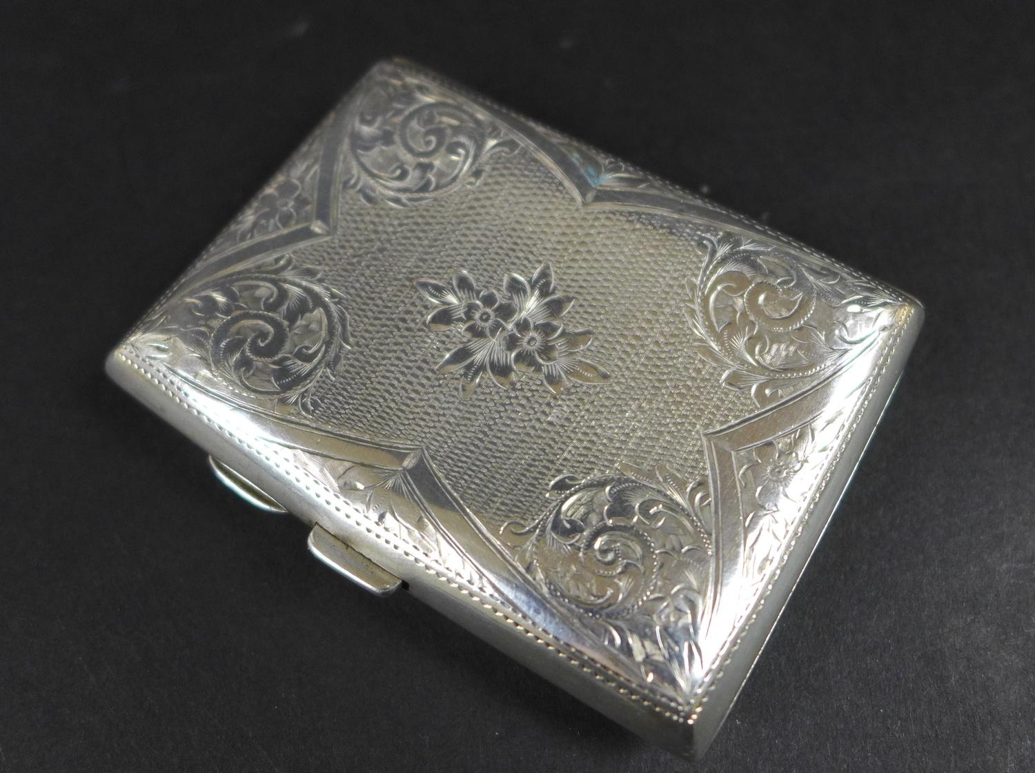 An Edwardian silver cigarette case, with parcel gilt interior, a blank cartouche, Birmingham 1905, - Image 10 of 10