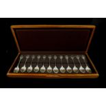 A collection of twelve John Pinches Royal Society for the Protection of Birds silver spoons, with