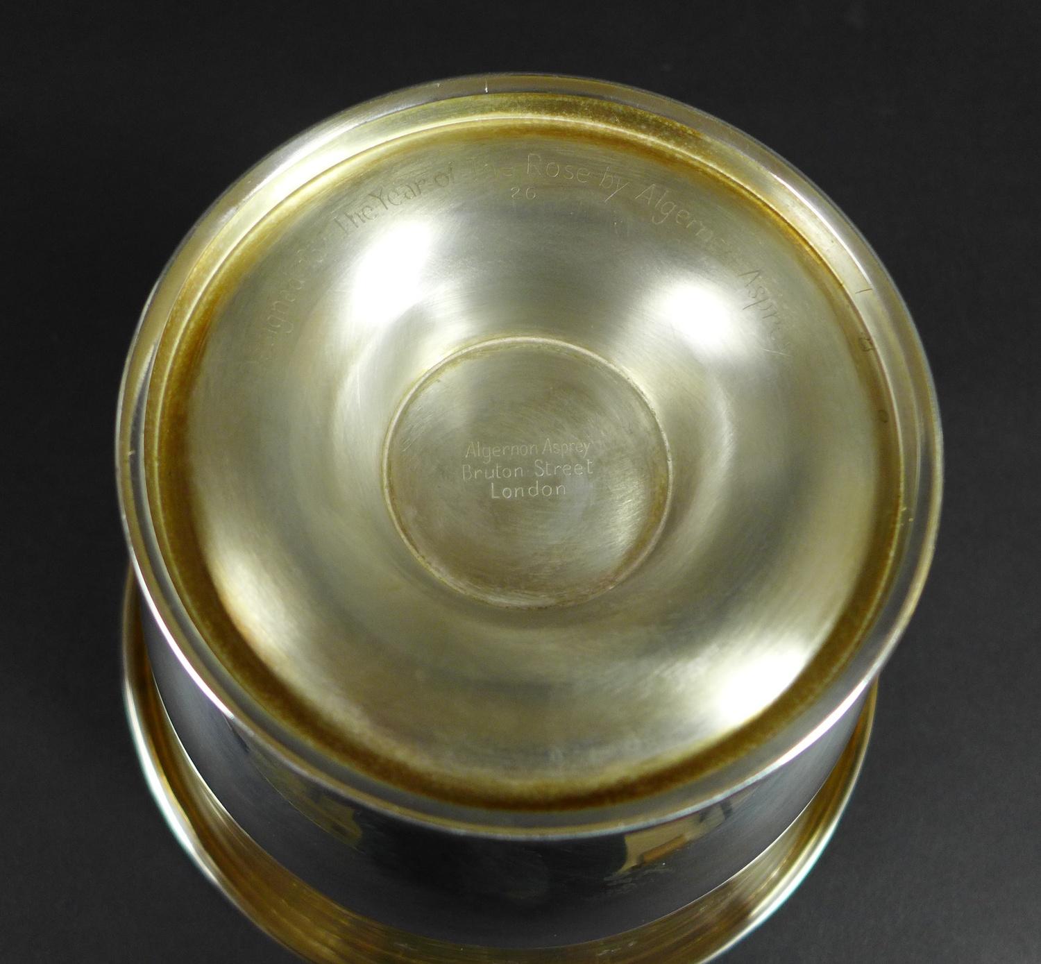 An Elizabeth II silver Asprey rose bowl, with applied relief rose decoration to one side, raised - Image 8 of 9